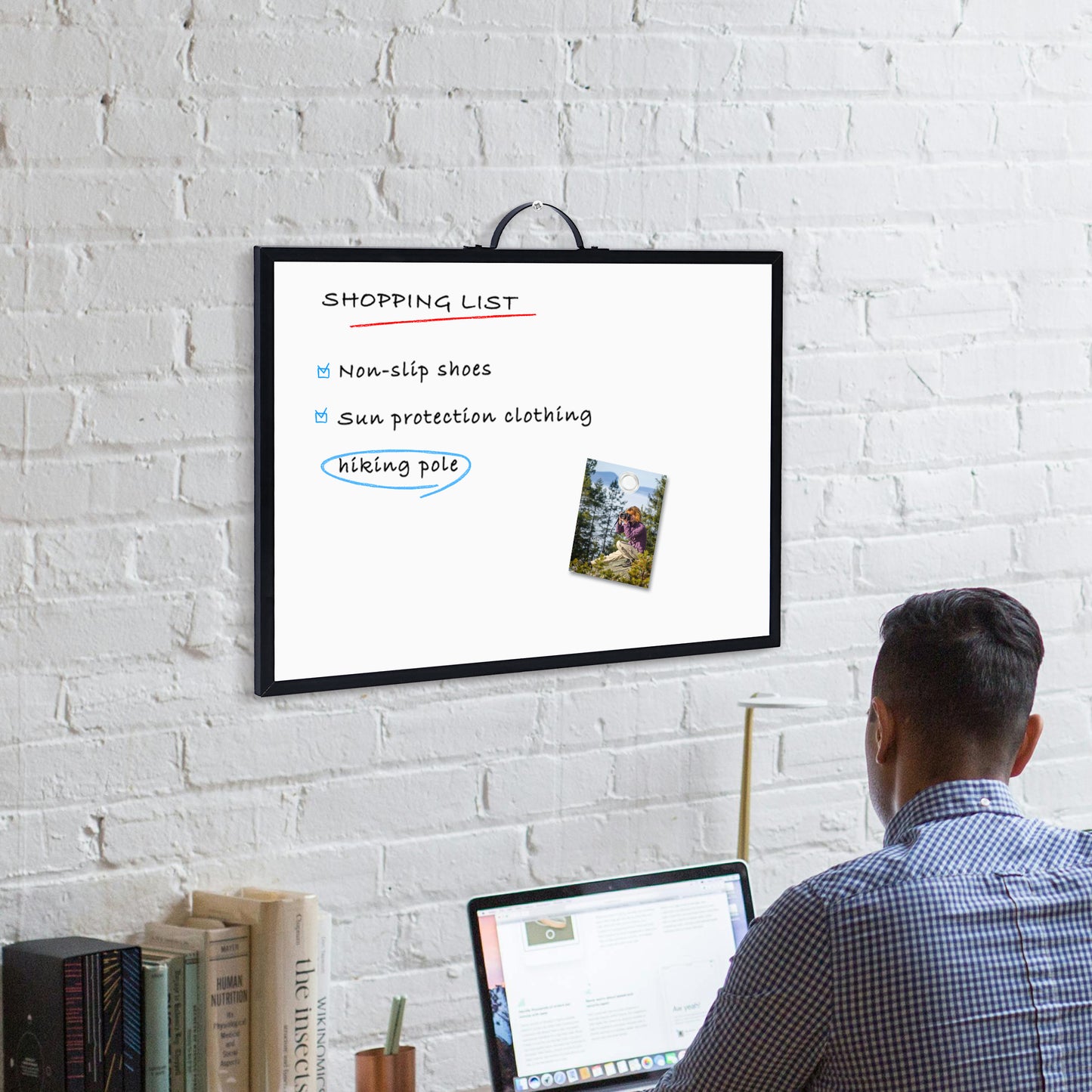 Dry Erase White Board for Wall, 12" x 16" Small Magnetic Portable Double-Sided Whiteboard