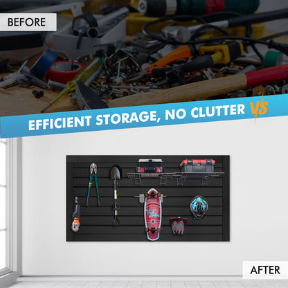 4 ft x 2ft Garage Storage PVC Slatwall Panels 8 sqft Wall Panels Garage Wall Organizer Storage System