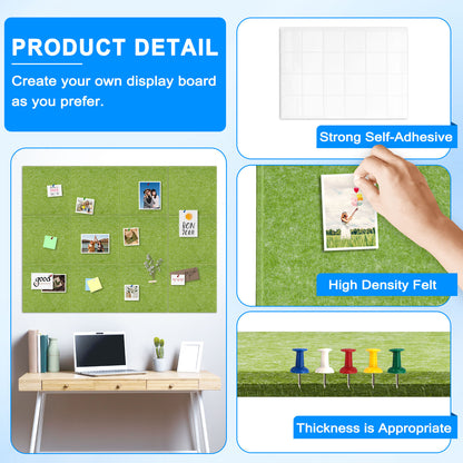 Pack of 12 Green Felt Large Pin Board with 120 Push Pins Cork Board for Wall 48 x 36 inch