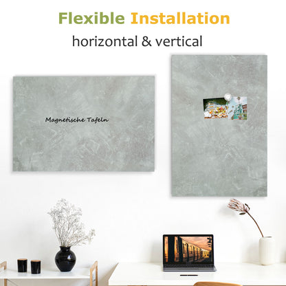 Frameless Magnetic Whiteboard Dry Erase White Board Decorative White Board for Wall with Concrete Pattern