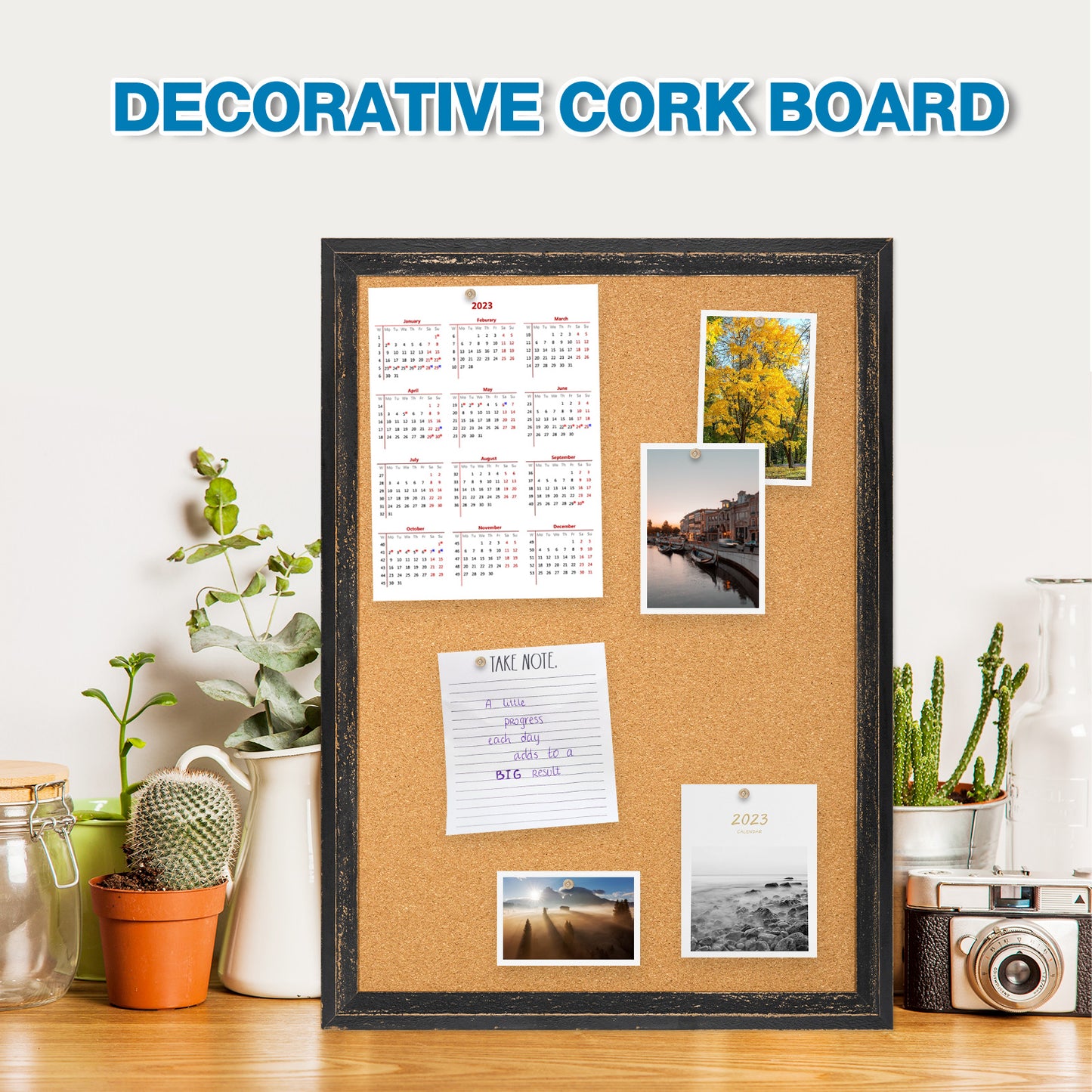 Bulletin Board-Cork Board-MDF Black frame cork board