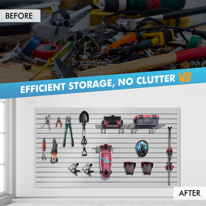 Slatwall Panels 8 ft x 4 ft Horizontal PVC Slatwall Easy Organizer Panels