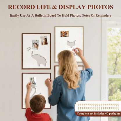 4 Pack Felt Fabric Art Crafts 11" x 14" Decorative Bulletin Board Photo Frames Felt Tiles for Wall Home and Office Decoration