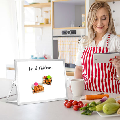 Small White Board with Stand, 12" x 8", Double-Sided with 8 Markers 8 Magnets 1 Eraser- Sliver