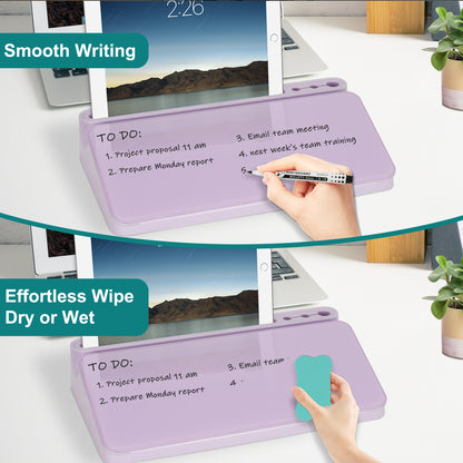 Glass Desktop Whiteboard Desktop Desk Dry Erase Board with Drawers