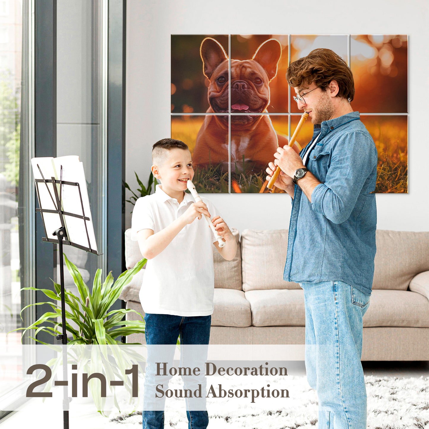 8 Pack Wall Art Acoustic Panels, 48x32 Inches Acoustic Treatment Panels Sound Absorbing Panels