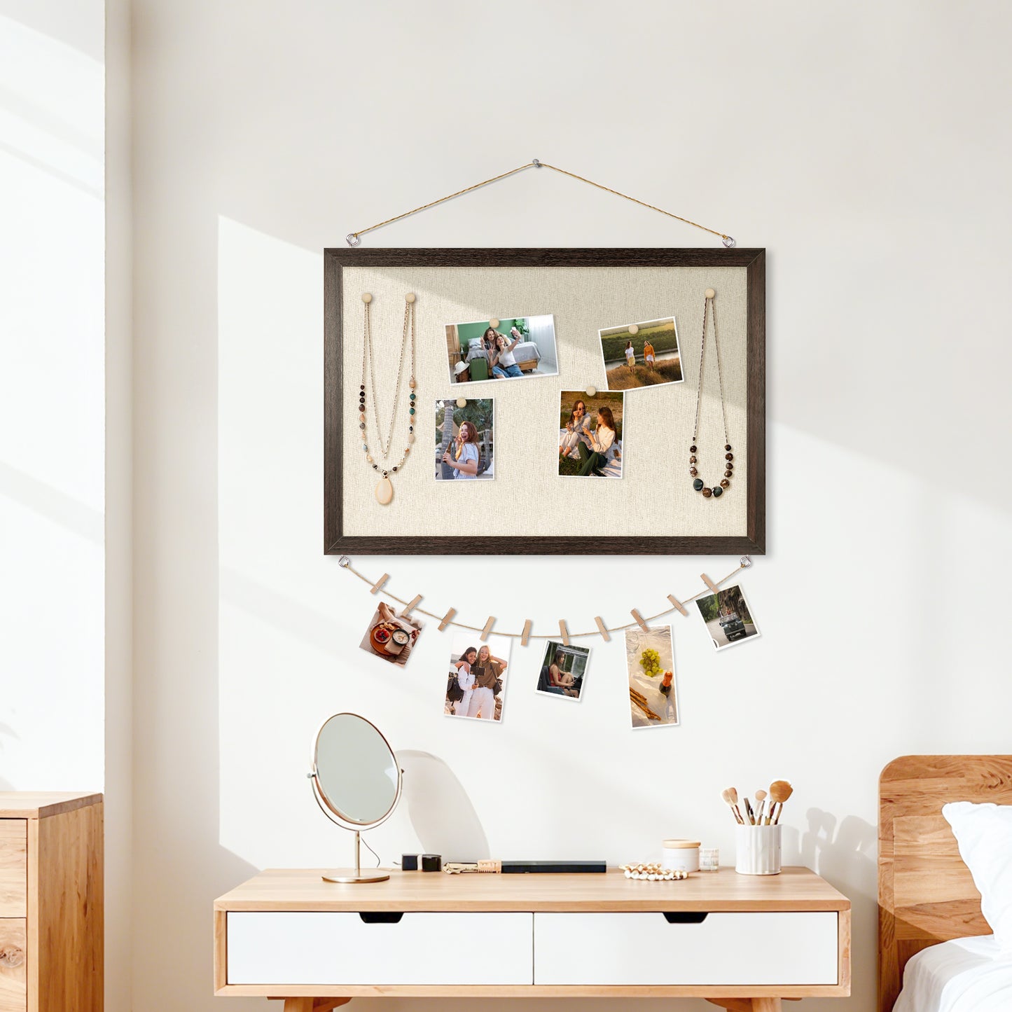 Double-sided Linen-Covered Pink Cork Bulletin Board, 24 "x 36" Large Poster Board