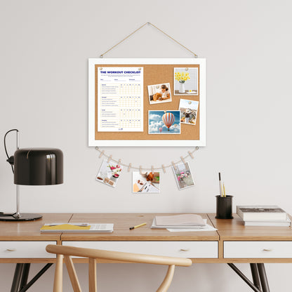 Cork Board Bulletin Board 16x12 Inches Wooden Frame Pin Board