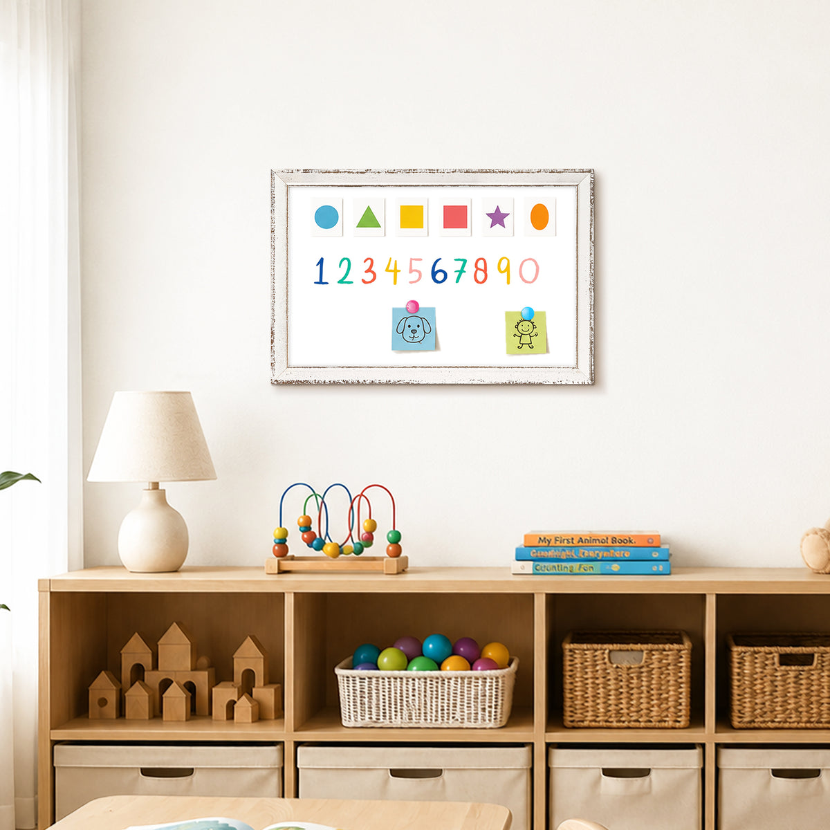 Dry Erase Board 18"x12", 24"x18", 36"x24" Magnetic Whiteboard for Wall White Board with Retro Design White Wooden Frame Wall Mounted Whiteboard