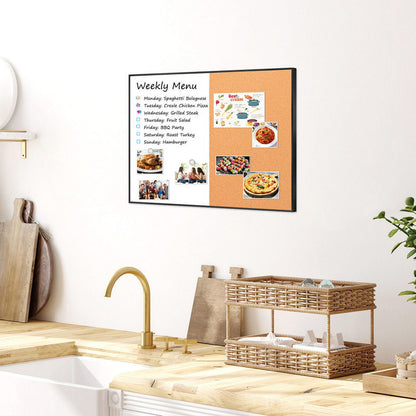 Combination Magnetic Whiteboard Cork Bulletin Board Combo Dry Erase White Board for Wall Cork Pin Board