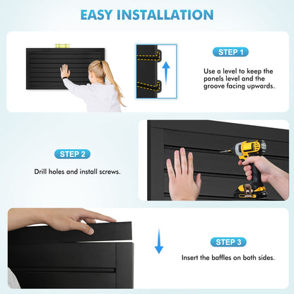 4 ft x 2ft Garage Storage PVC Slatwall Panels 8 sqft Wall Panels Garage Wall Organizer Storage System