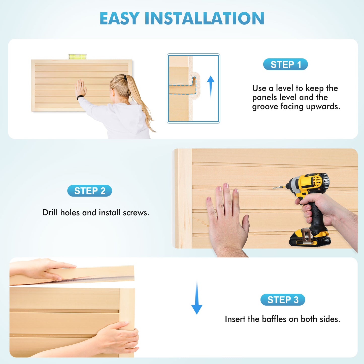 Slatwall Panels 4 ft x 2 ft Horizontal PVC Slatwall Easy Organizer Panels,24" H x 48" L - Pack of 2, Perfect for Retail Store, Garage Wall, Maple