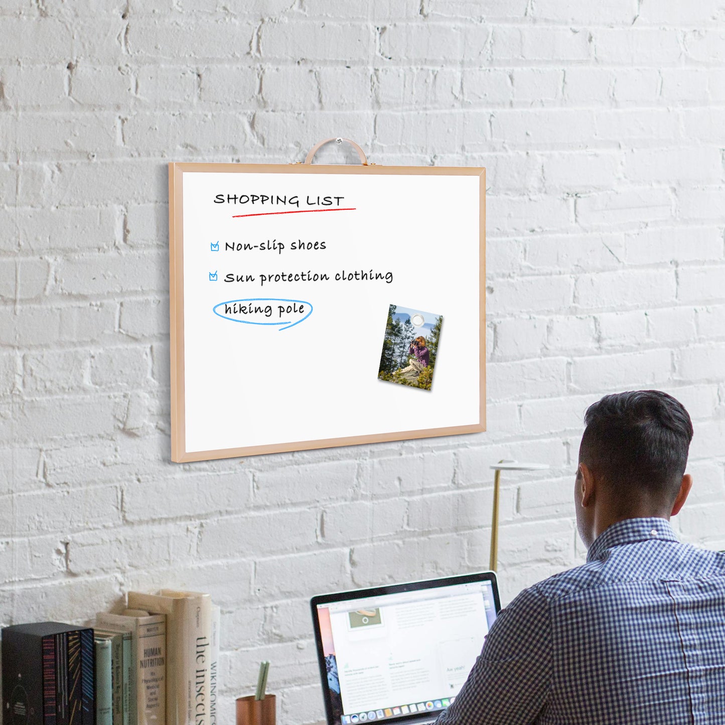 Dry Erase White Board for Wall, 12" x 16" Small Magnetic Portable Double-Sided Whiteboard