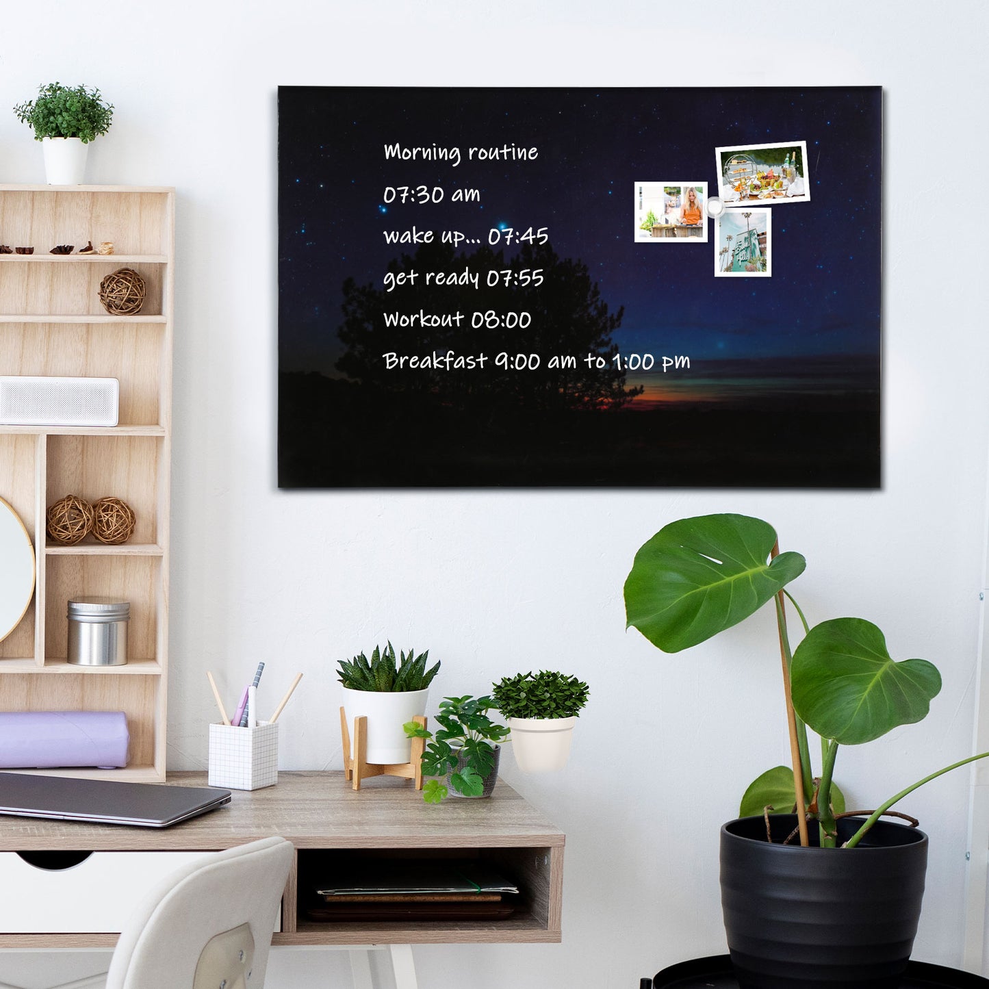 Magnetic Whiteboard Dry Erase White Board Decorative White Board for Wall with Starry Sky Pattern Design