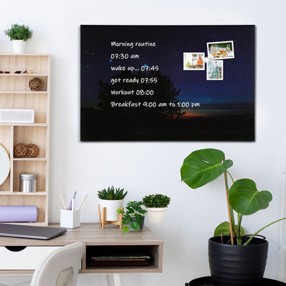 Magnetic Whiteboard Dry Erase White Board Decorative White Board for Wall with Starry Sky Pattern Design