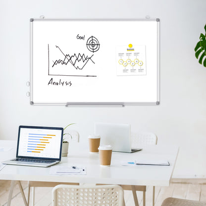 Magnetic Whiteboard Dry Erase Board for Wall, Aluminum Frame with 2 Markers 8 Magnets 1 Eraser 1 Pen Tray