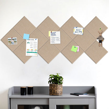 Bulletin Felt Board Pin Board 12 Pack Large Cork Board for Wall Felt Wall Tiles