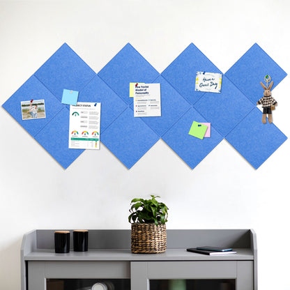 12 Packs Blue Felt Board Large Cork Bulletin Board Cork Board Wall Tiles