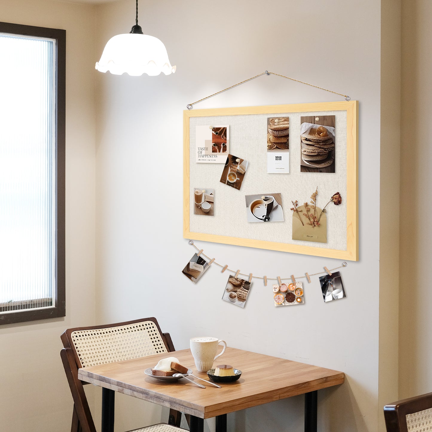 Large Bulletin Cork Board Linen-Covered, 24 "x 36" Poster Board Message Board