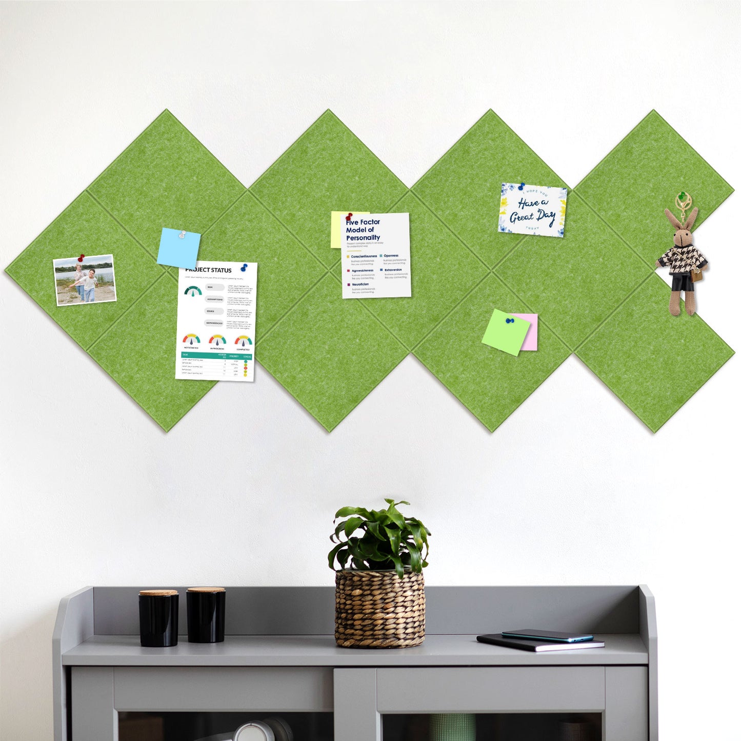 Pack of 12 Green Felt Large Pin Board with 120 Push Pins Cork Board for Wall 48 x 36 inch