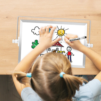 Small White Board with Stand, 12" x 8", Double-Sided with 8 Markers 8 Magnets 1 Eraser- Sliver