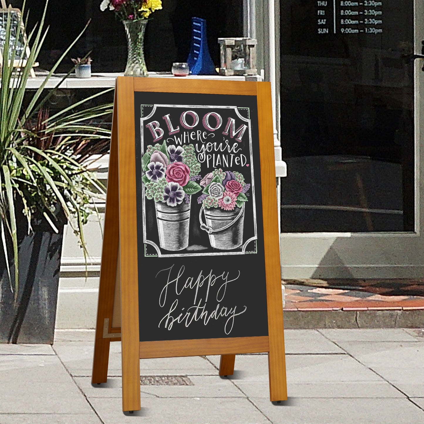 Wooden Sandwich Board Signs Outdoor A Frame Chalkboard Sign