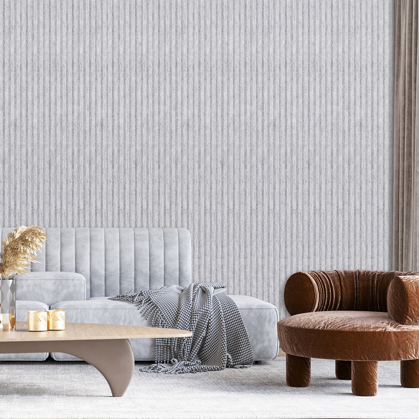 Slat Acoustic Panels Acoustic Panels, Decorative Sound Proof Felt Panels, Slat Wall Panels for Wall Decor Sound Absorbing Panel, Grey