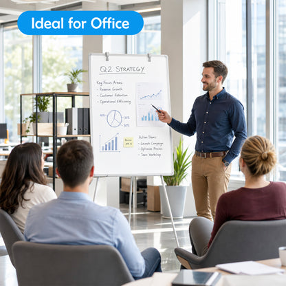 Whiteboard Easel with Stand 36" x 24" Height Adjustable Tripod Stand Portable Magnetic Dry Erase White Board, Sliver