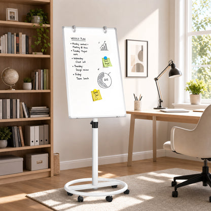 Mobile Whiteboard 36 x 24 inches Portable Magnetic Dry Erase Board, Height Adjustable 3' x 2' Standing Easel White Board