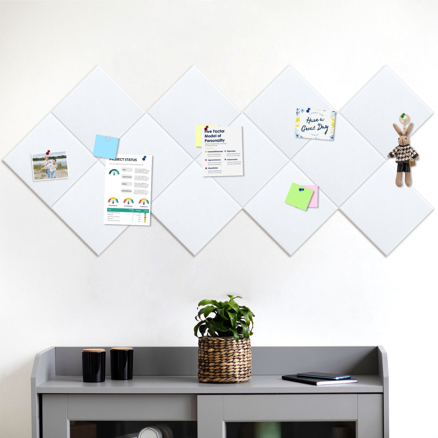 12 Packs White Felt Board Large Cork Bulletin Board Cork Board Wall Tiles