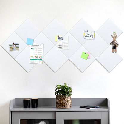 12 Packs White Felt Board Large Cork Bulletin Board Cork Board Wall Tiles