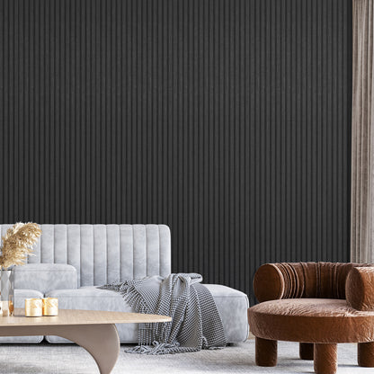 Slat Acoustic Panels Acoustic Panels, Decorative Sound Proof Felt Panels, Slat Wall Panels for Wall Decor Sound Absorbing Panel, Black