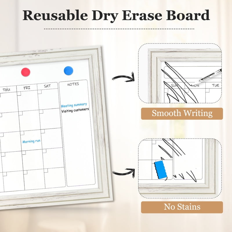 Dry Erase Whiteboard Calendar Magnetic White Board Magnetic Whiteboard for Wall Schedule Planner Board Wall-Mounted Calendar