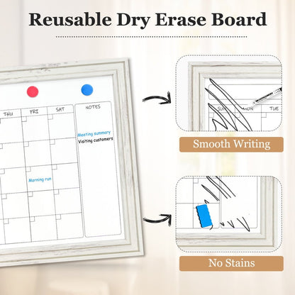 Dry Erase Whiteboard Calendar Magnetic White Board Magnetic Whiteboard for Wall Schedule Planner Board Wall-Mounted Calendar