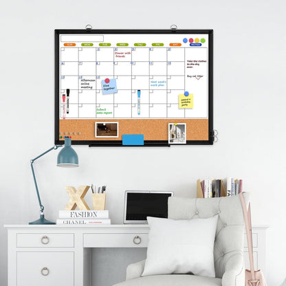 Monthly Dry Erase Calendar Whiteboard Calendar Cork Board Combo Calendar Bulletin Board