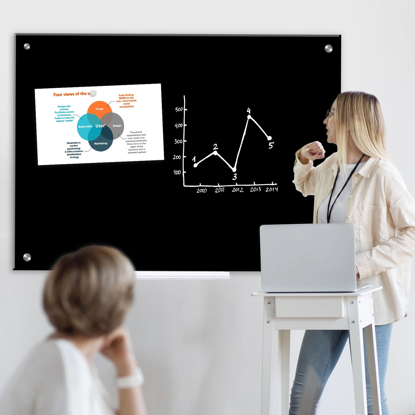 Black Glass Dry Erase Board Magnetic Glass Board Frameless Glass Blackboard Magnetic Dry Erase Glass Board