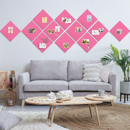 12 Packs Pink Felt Board Large Cork Bulletin Board Cork Board Wall Tiles