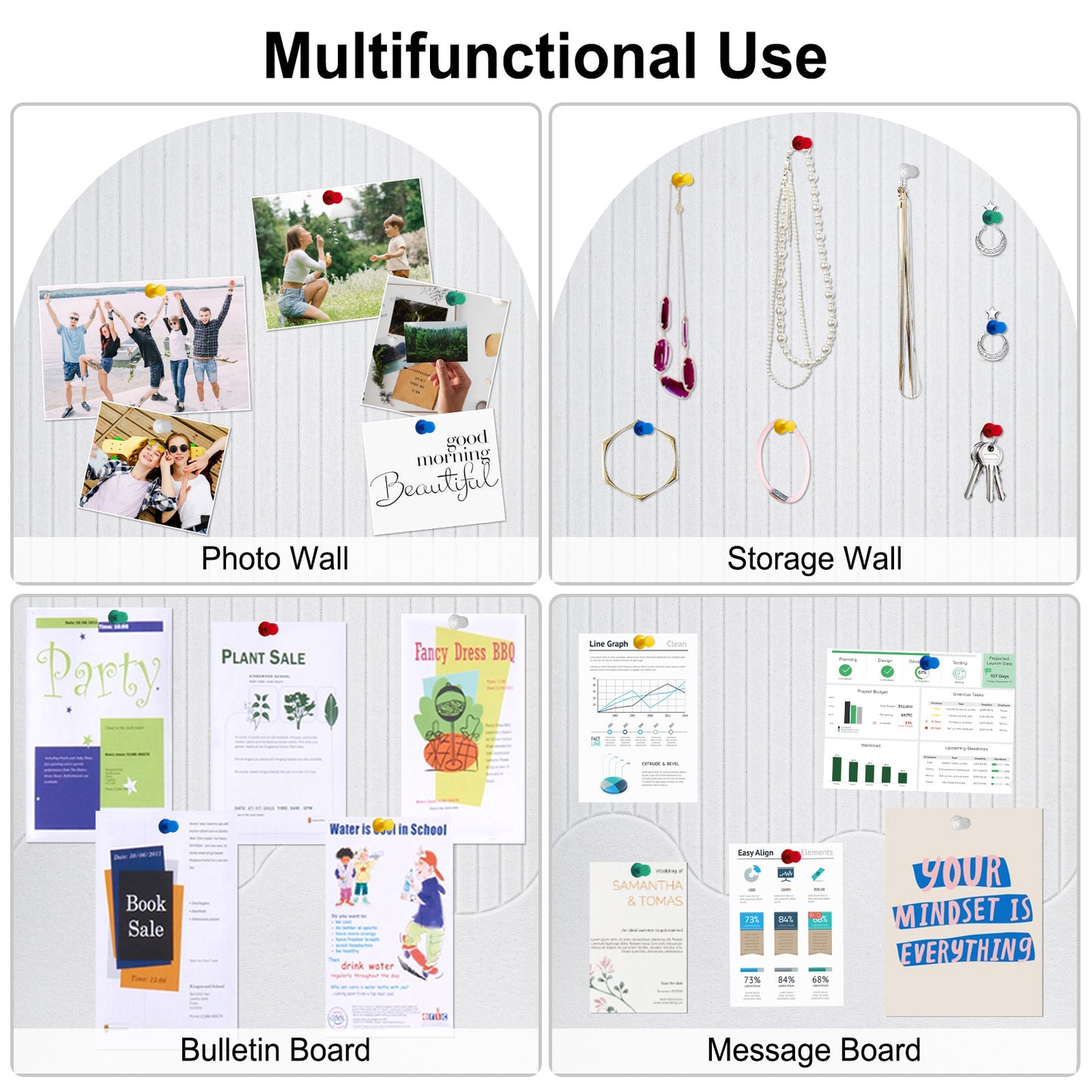 Felt Bulletin Board Push Pin Board Large Decorative Cork Boards for Walls Arch Decor Poster Board for Wall