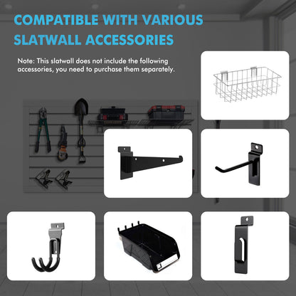Slatwall Panels 4 ft x 2 ft Horizontal PVC Slatwall Easy Organizer Panels