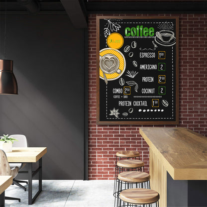 Chalkboard for Wall, Magnetic  Large Chalk Board Menu Board for Kitchen, 2 Markers 8 Magnets