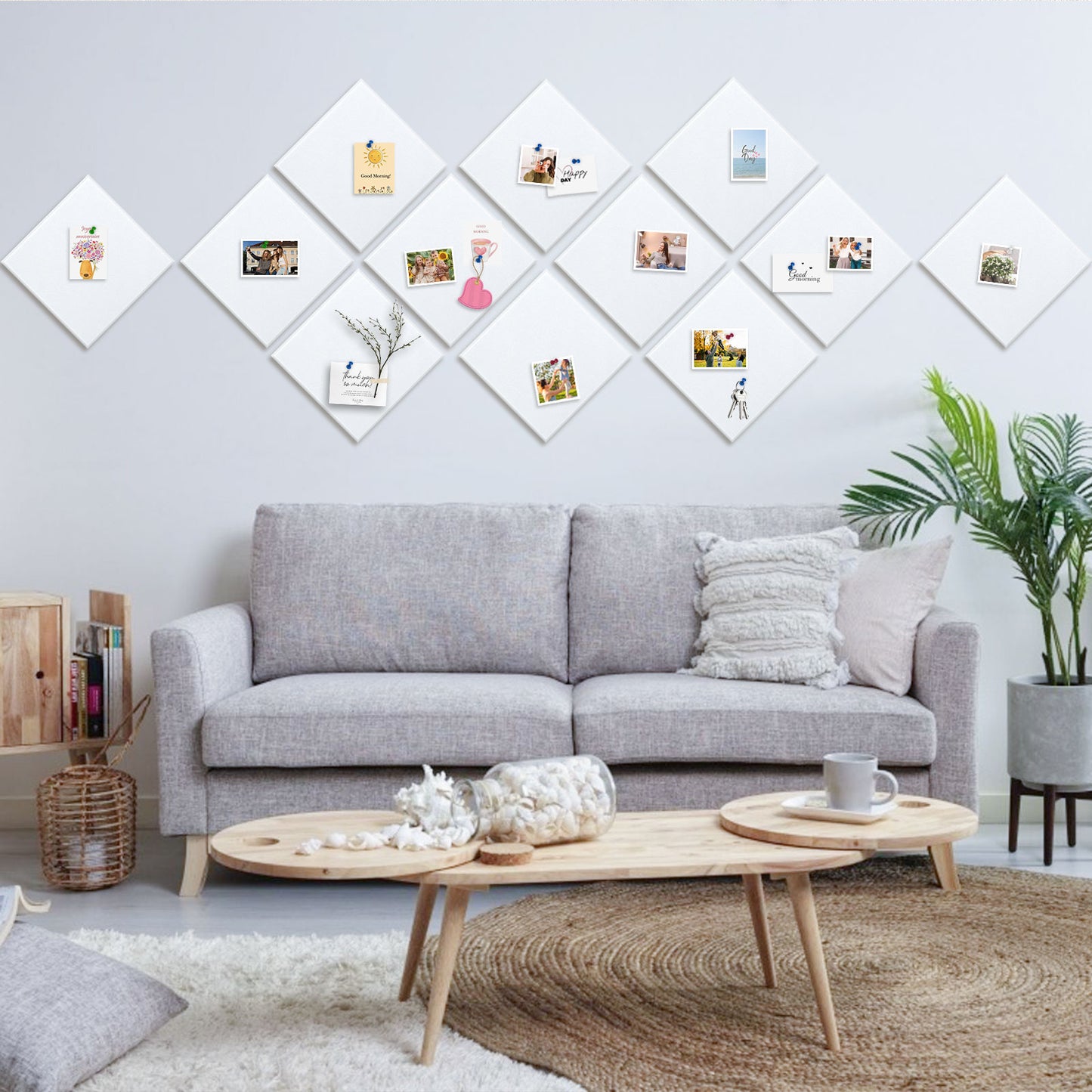 12 Packs White Felt Board Large Cork Bulletin Board Cork Board Wall Tiles