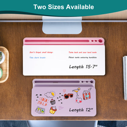 Glass Desktop Whiteboard Desktop Desk Dry Erase Board with Drawers