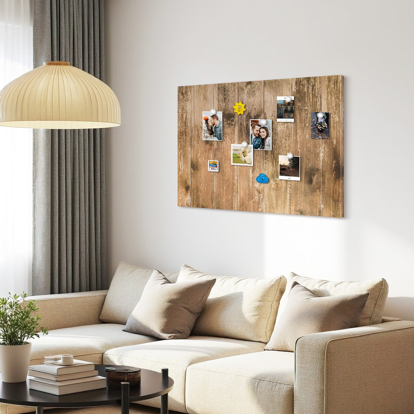 Magnetic Boards for Wall Dry Erase Board 18 x 24 inches Decorative White Board for Wall with Design Brown Wooden Planks