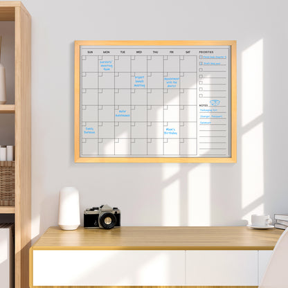 Acrylic Calendar for Wall Whiteboard, 24''x18'' Monthly Calendar Clear Dry Erase Board