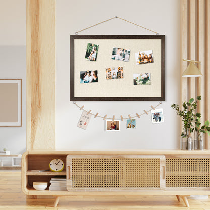 Bulletin Board Beige Cork Board with Linen, 18"x 24" Double Sided Corkboard Bulletin Board