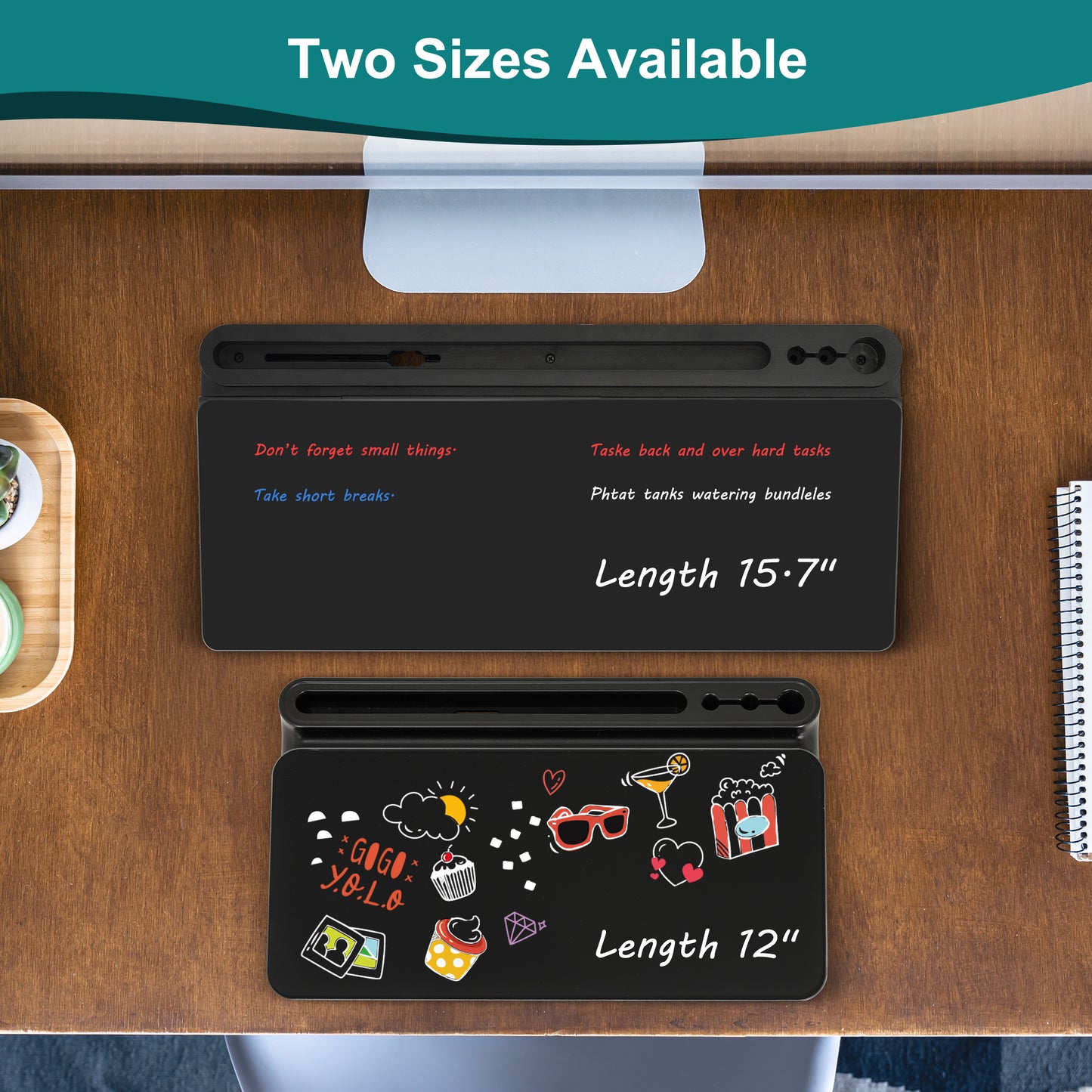 Desktop Glass Whiteboard with Storage Desk Board Buddy Desk Whiteboard Dry Erase Board for Desk