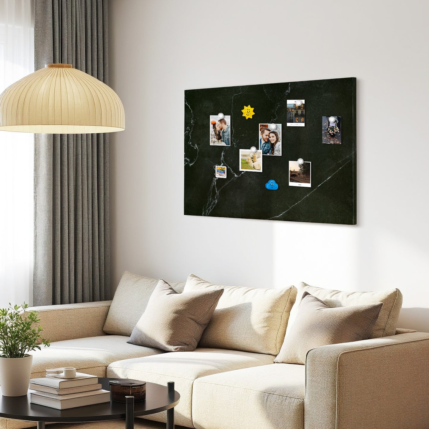 Magnetic Boards for Wall 18"x24" Black Marble Decorative White Board Magnetic Dry Erase Board