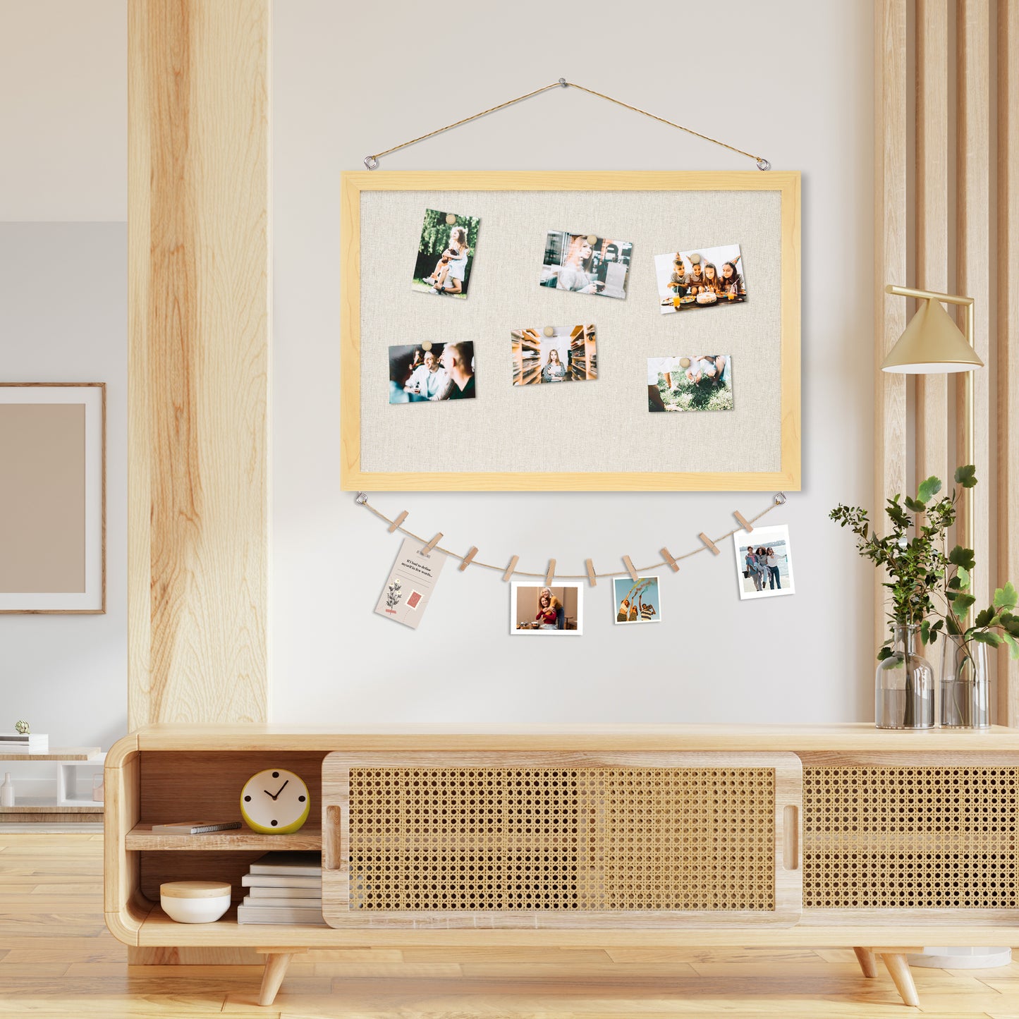 Bulletin Linen Board for Wall Bulletin Board 18"x 24" Double Sided Decorative Hanging Pin Board