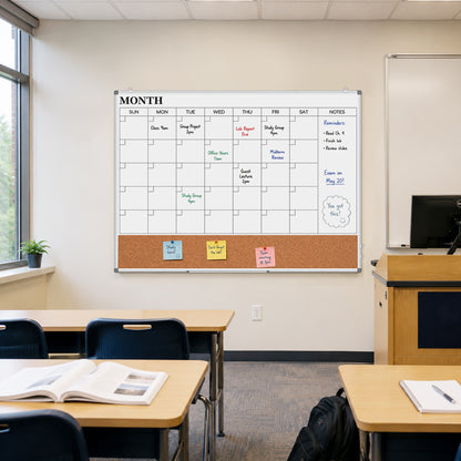 DOLLAR BOSS Calendar Whiteboard Large Dry Erase Board 46.5" X 34.5" Double Sided Magnetic Whiteboard
