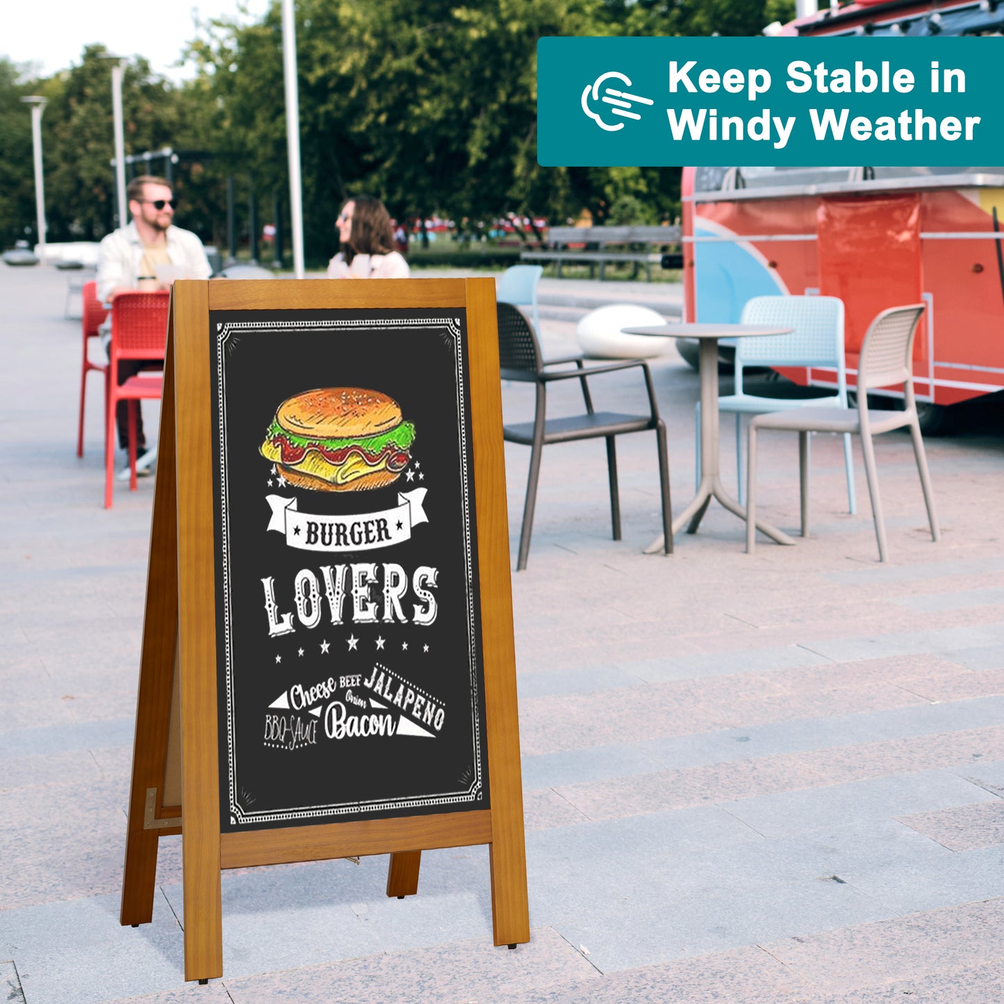 Wooden Sandwich Board Signs Outdoor A Frame Chalkboard Sign